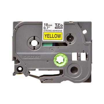 Cassette d'étiquettes adhésives fortes laminées, 36 mm x 8 mx 160 um, polyéthylène, légende noire, fond jaune