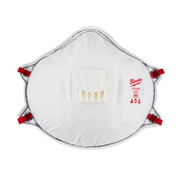 Molded Respirator, N95 Filter, 95 % Filter Efficiency, Dual, Adjustable Head Strap, Medium, White with Gasket