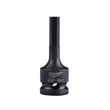 Lineman's Bit Socket, Steel, 5/16 in Size, 1/2 in Drive, Impact, 2.61 in OAL