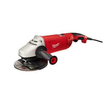 Heavy-Duty Electric Angle Grinder, Plastic, 120 VAC, 15 A, Trigger Switch Control, 19-1/4 in lg, 6000 rpm Speed, 9 in Wheel dia