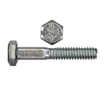 Partial Threaded Hex Bolt, 3/8 in UNC Thread, 2-1/4 in lg, Hex Head, Hex Drive, Zinc and Chrome Plated Grade 5 Carbon Steel