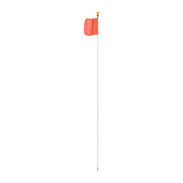 Warning Whip, Fibreglass Resin Whip, Nylon Mesh Flag, 12 in x 11 in Flag, 10 ft Height
