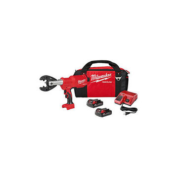 Cordless Utility Crimper Kit, 5-Piece, 1/2 in EHS Guy Wire, 1000 MCM, 6 ton Crimping Force, Red, 3.3 in x 17.3 in x 12.3 in