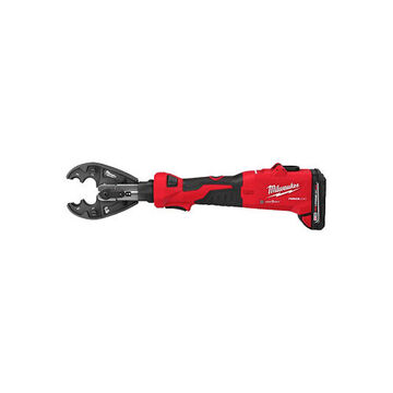 Cordless Utility Crimper Kit, 5-Piece, 1/2 in EHS Guy Wire, 1000 MCM, 6 ton Crimping Force, Red, 2.8 in x 19.9 in x 5.1 in