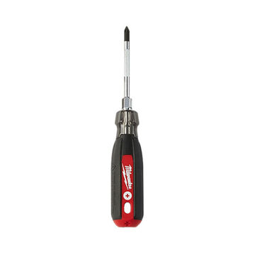 Screwdriver, Phillips #1 Point Size, Alloy Steel Material, Chrome Plated Finish, Rubber Ergonomic Handle, 6 in OAL