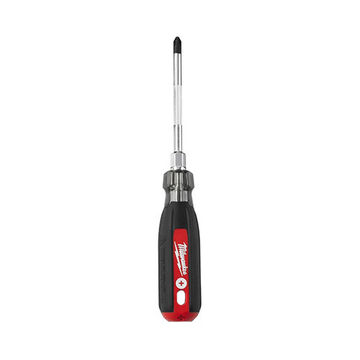 Screwdriver, Phillips #2 Point Size, Alloy Steel Material, Chrome Plated Finish, Rubber Ergonomic Handle, 7 in OAL