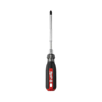 Screwdriver, Phillips #3 Point Size, Alloy Steel Material, Chrome Plated Finish, Rubber Ergonomic Handle, 14 in OAL