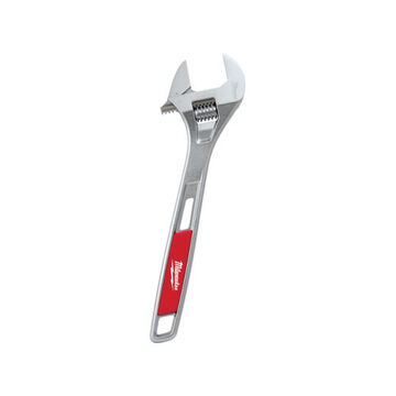 Adjustable Wrench, Alloy Steel, 1-5/8 in Wrench Opening, 14-11/32 in oal, Ergonomic Handle, Chrome Plated