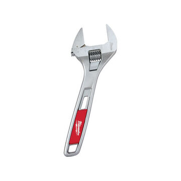 Adjustable Wrench, Alloy Steel, 1.5 in Wrench Opening, 8 in oal, Ergonomic Handle, Chrome Plated