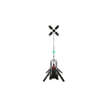 Light Tripod Tower, Aluminum/polypropylene, 24-3/4 In Lg, 18 V, 27000 Lumens, Led Lamp, Black, Red