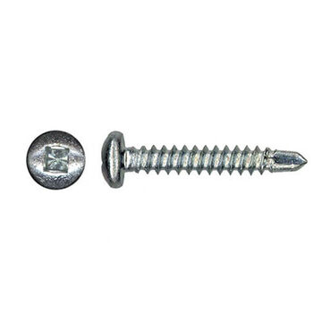 Self-tapping Screw, No. 8 Thread, 3/4 in lg, Pan Head, Square Socket Drive, Carbon Steel