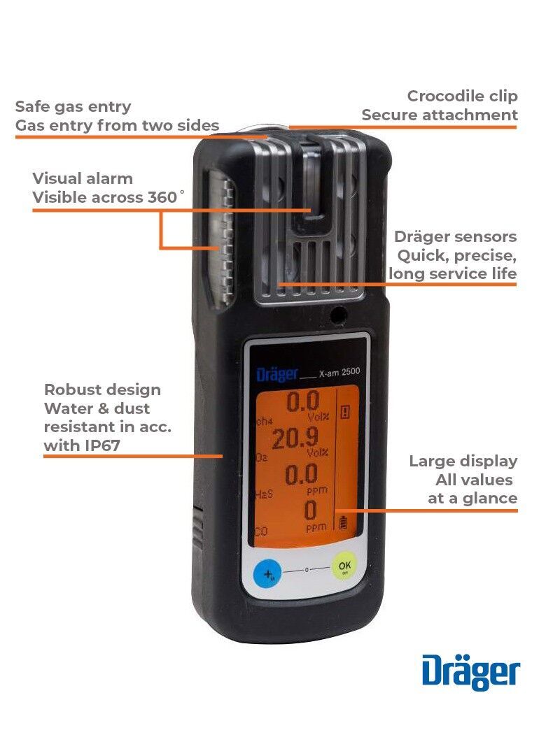 Drager X AM 2500 Multi Gas Detector Features