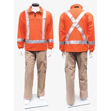 Pull Over Fleece Striped Hi Viz Size Lrg