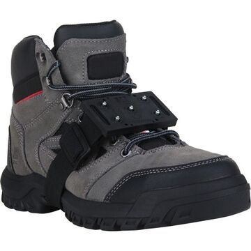 Ice Cleats Mid-sole, Unisex, Polymer Blend, Tungsten Carbide Spike, Elastic Strap, Black