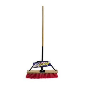 Push Broom Assembled, 18in/46cm, Pvc Bristles