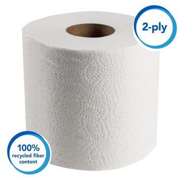 Rouleau de papier hygiénique standard, 2 plis, longueur 169', 80/cas