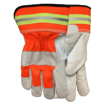 Hi-viz Reflective Leather Gloves
