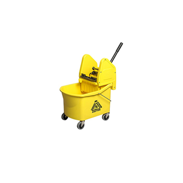 Mop Bucket And Wringer Combo, Down Press 32qt/30l, Yellow