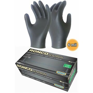 Gants d'examen noir en nitrile jetable