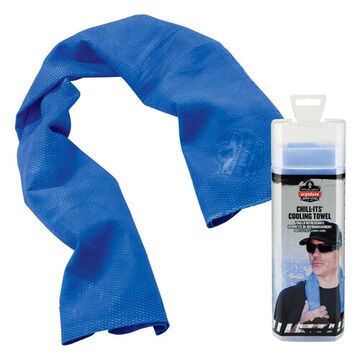 Evaporative Cooling Towel, Polyvinyl Acetate, Blue, 2.25 in x 3 in x 9 in