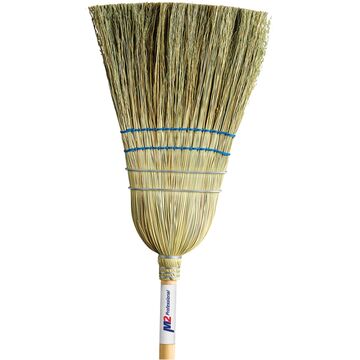 Corn Broom Heavy Duty 2 String Wood Handle