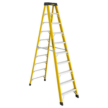 Heavy Duty Ladder, 10 ft, 300 lb, Fiberglass