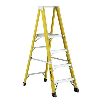 Extra Heavy Duty Platform Ladder, 14 in x 18 in x 8 ft, 300 lb, Fiberglass, Yellow