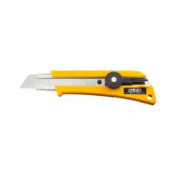 Utility Knife, 6 In, 1-1/8 In X 5/8 In, Steel, Yellow, Plastic