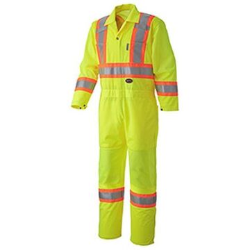 Combinaison de sécurité routière, jaune/vert, polyester