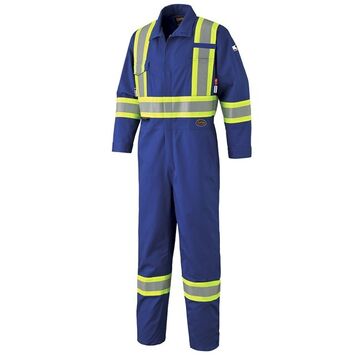 Safety Coverall, Size 62, Royal Blue, 12% High-Tenacity Nylon, 88% Cotton