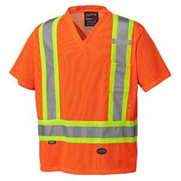 Safety Traffic T-shirt, Women, 3XL, Hi-Viz Orange, Polyester Mesh