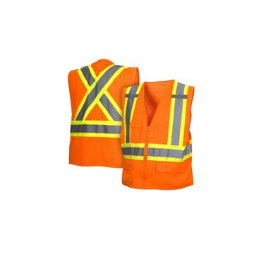 Traffic Vest Orange Class 2 Zipper 