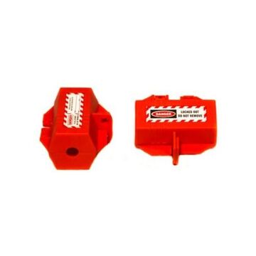 Plug Lockout Red Small 4-hole