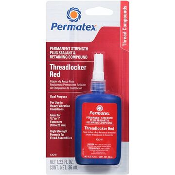 Red Permanent Strength 262 Threadlocker 36ml Bottle