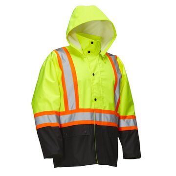 Manteau imperméable lime avec capuchon