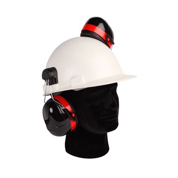 Protège-oreilles monté sur casque, rouge
