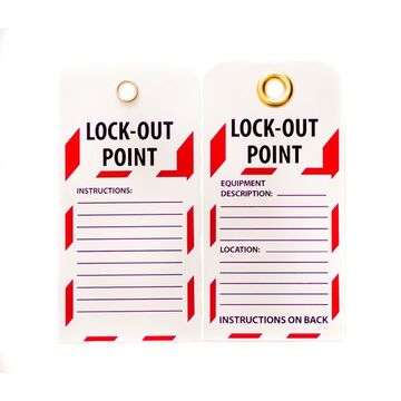 Étiquette lockout 10/paquet point lockout 6po x 3po