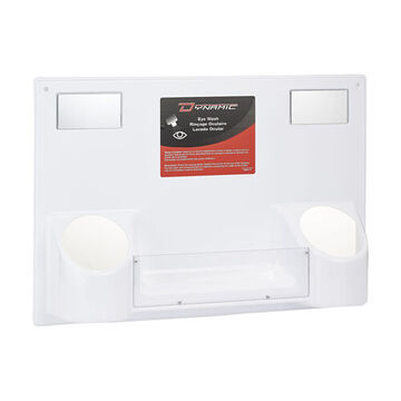 Eyewash Panel, 14 in x 4-1/4 in x 17 in, Plastic, White