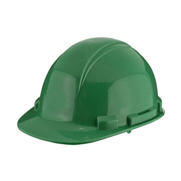Non Vented Shell Hard Hat, One Size, Dark Green, HDPE Shell, Nylon Suspension