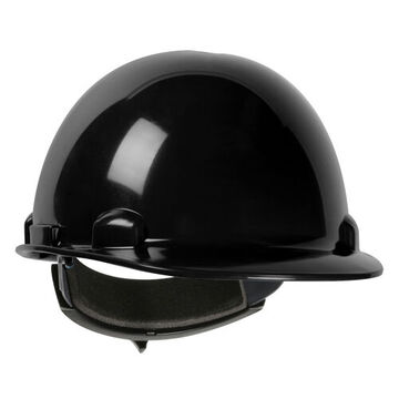 Type 1 Hard Hat, 12 in lg x 6.5 in ht, One Size, Black, HDPE Shell, Nylon Suspension