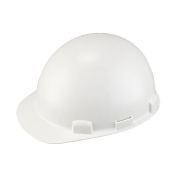 Type 2 Hard Hat, 12 in lg, 6.5 in ht, One Size, White, ABS, Polycarbonate, Ratchet
