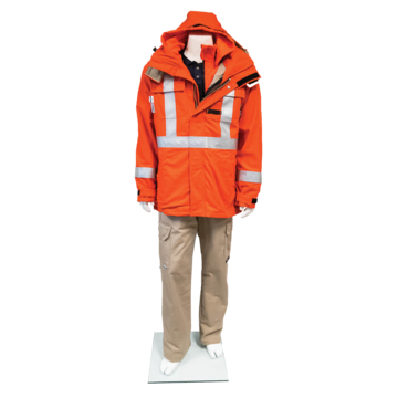 Parka 3 en 1, 88 % coton, 12 % nylon ultradoux haute ténacité, orange, grand