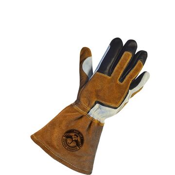 Gloves Mig Welding, Grain Cowhide Palm, Black/gray, Cowhide