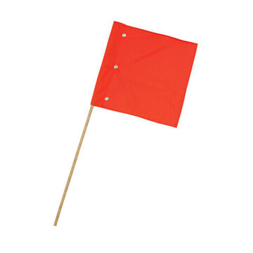 Traffic Flag, 16 in wd x 16 in lg, Fluorescent Orange, Nylon