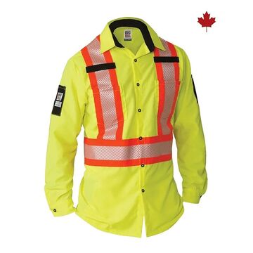 Big Bill Hi-viz Yellow Long Sleeve Shirt Polyester