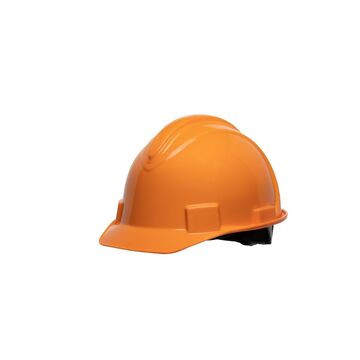 Non Vented Short Brim Baseball Hard Hat, Fits Hat 6-1/2 to 7-7/8 in, Orange, HDPE, 4 Point Ratchet, Class E