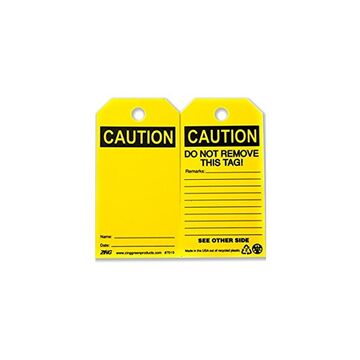 Safety Tag Caution 5.75hx3w 10 Pack