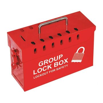 Group Lockout Box Wall Mount Red Steel