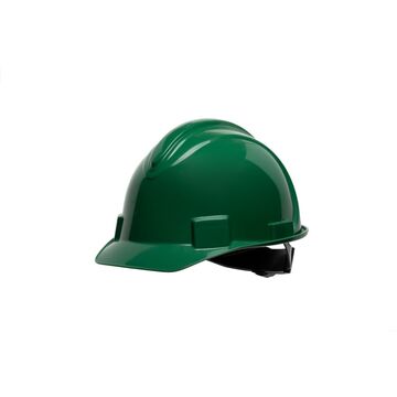 Casque rigide de baseball à bord court non ventilé, convient aux chapeaux de 6-1/2 à 7-7/8 pouce, vert, HDPE, cliquet à 4 pouceints, classe E