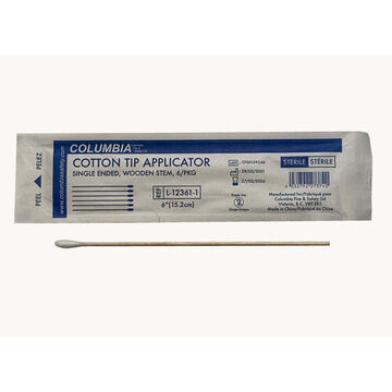 Applicator, 6 in, Cotton Tip